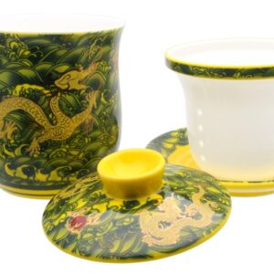 Ameolela Porcelain Tea Cup with Infuser Lid and Saucer Sets - Chinese Jingdezhen Ceramics Coffee Mug Teacup Loose Leaf Tea Brewing System for Home Office