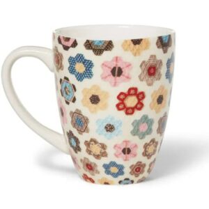 metr Metropolitan Museum of Art, American 'Honeycomb Quilt' Covered Porcelain Mug with Tea Infuser in Gift Box