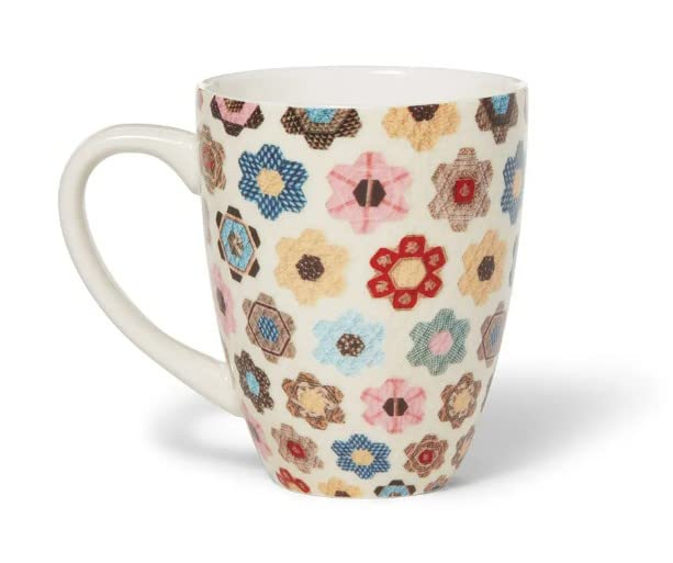 metr Metropolitan Museum of Art, American 'Honeycomb Quilt' Covered Porcelain Mug with Tea Infuser in Gift Box