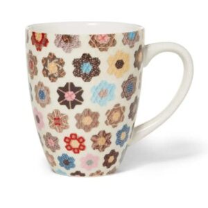 metr Metropolitan Museum of Art, American 'Honeycomb Quilt' Covered Porcelain Mug with Tea Infuser in Gift Box