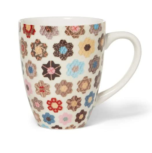 metr Metropolitan Museum of Art, American 'Honeycomb Quilt' Covered Porcelain Mug with Tea Infuser in Gift Box