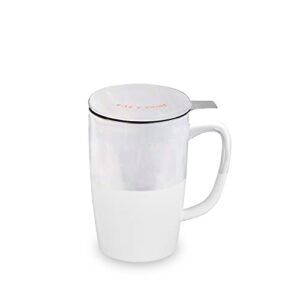 pinky up delia rise & shine tea mug & infuser, one size, pink
