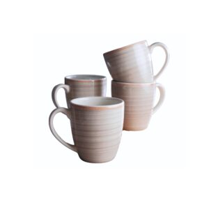 corona mugs set of 4 | perfect for coffee and tea lovers | gray caoba 12.8 oz - 380cc|4 pieces|ceramic|hand painted |cerámica