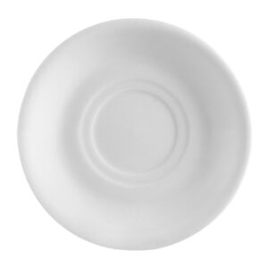 CAC China RCN-2 Clinton Rolled Edge 6-Inch Super White Porcelain Saucer, Box of 36