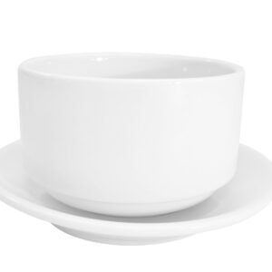 CAC China RCN-2 Clinton Rolled Edge 6-Inch Super White Porcelain Saucer, Box of 36