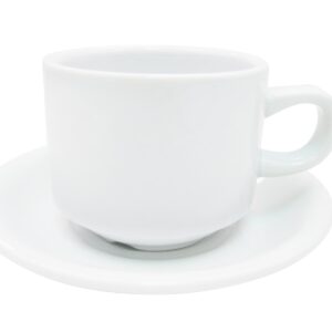 CAC China RCN-2 Clinton Rolled Edge 6-Inch Super White Porcelain Saucer, Box of 36