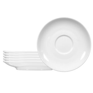seltmann weiden commercial dinnerware, meran porcelain coffee/tea cup saucer, white, 6.3-inch, set of 6