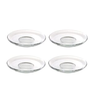 clear glass plates small glass plates snack dishes dessert plate 4pcs transparent glass saucers round tea saucers decorative snack dishes tea plates glass dinner plate saucer glass plates