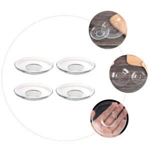 Clear Glass Plates Small Glass Plates Snack Dishes Dessert Plate 4Pcs Transparent Glass Saucers Round Tea Saucers Decorative Snack Dishes Tea Plates Glass Dinner Plate Saucer Glass Plates