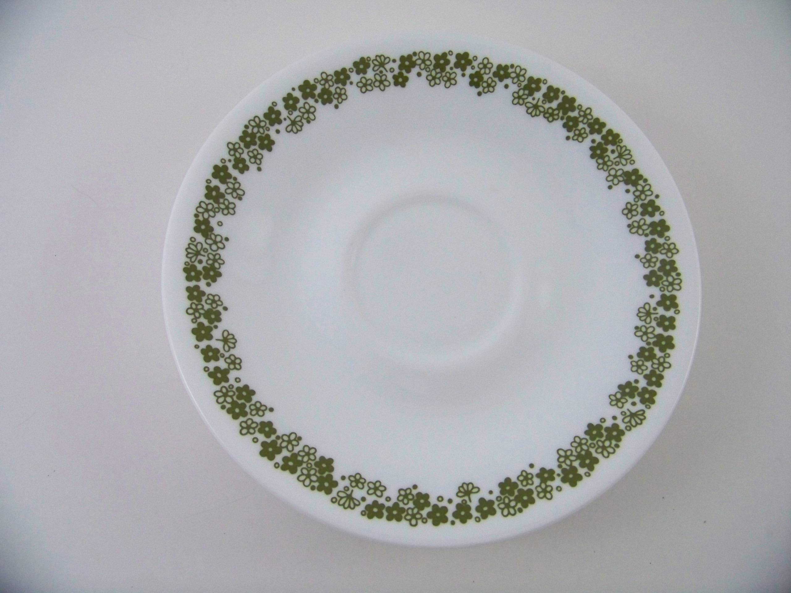 Corelle saucer plate set of FOUR. Pattern: Crazy Daisy (AKA: Spring Blossom)