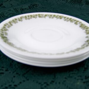 Corelle saucer plate set of FOUR. Pattern: Crazy Daisy (AKA: Spring Blossom)