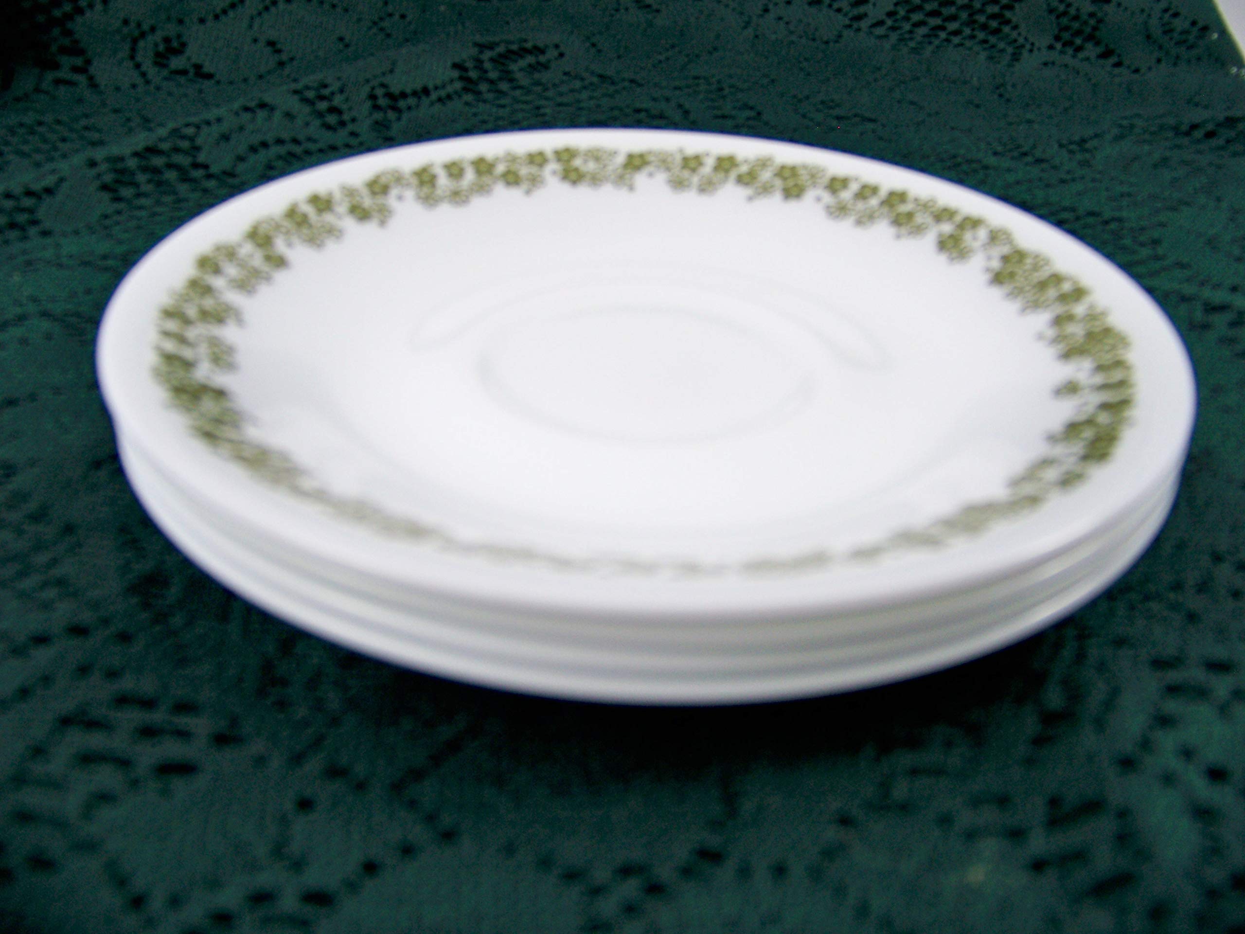 Corelle saucer plate set of FOUR. Pattern: Crazy Daisy (AKA: Spring Blossom)