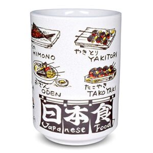japanese yunomi sushi tea cup mino ware, japanese food print
