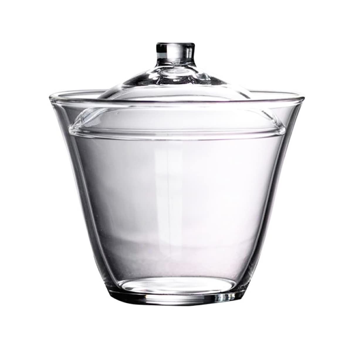 Sizikato Clear Borosilicate Glass Gaiwan Teacup, Kung Fu Tea Cup with Lid. 7 Oz