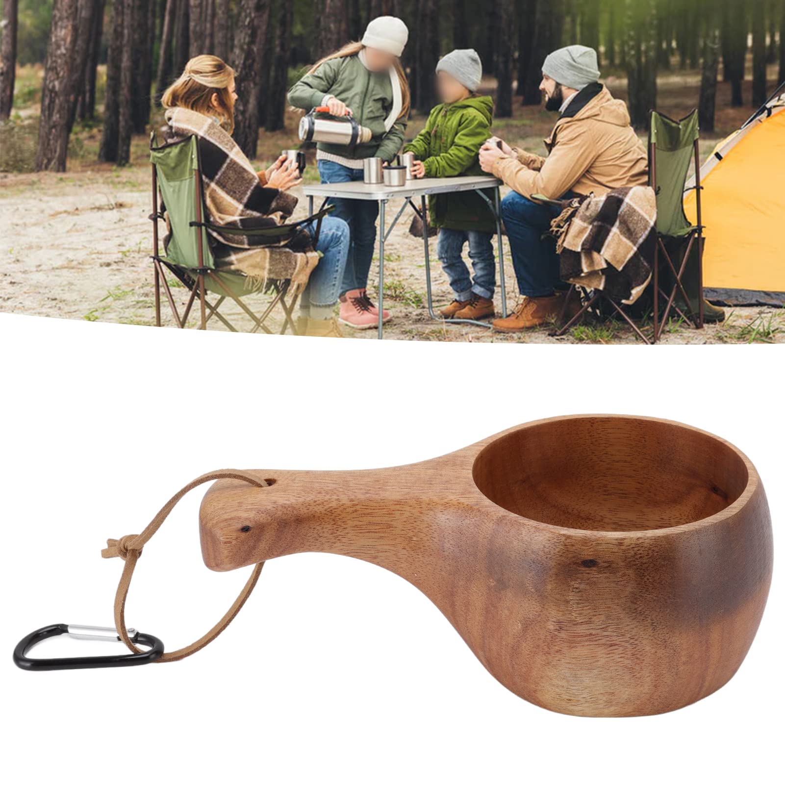 Water Cup Wooden Cup Outdoor Camping Hiking Drinking Cup Portable for Coffee Tea Milk Nordic Style Wooden Mug Hand Cup