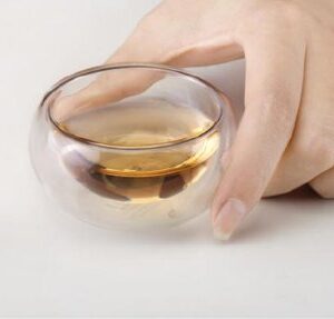 Yeme Double-walled Small Glass Tea Cups 50ML/1.7oz S01 (Set of 6)