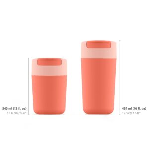 Joseph Joseph Sipp Travel Mug with Flip-top Cap - 454 ml (16 fl. oz) - Coral