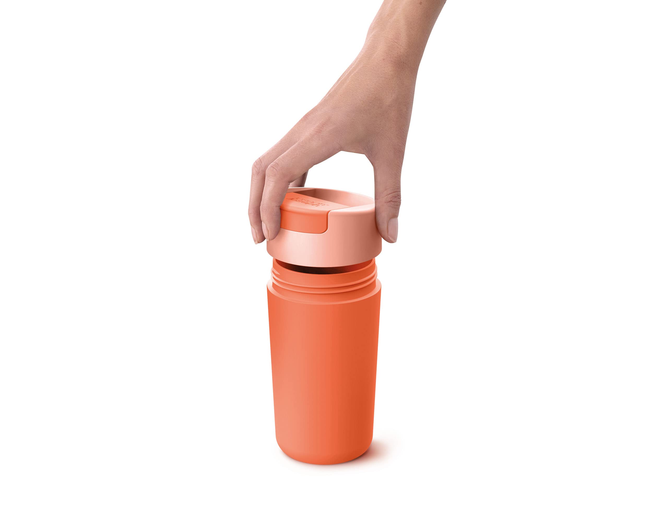 Joseph Joseph Sipp Travel Mug with Flip-top Cap - 454 ml (16 fl. oz) - Coral