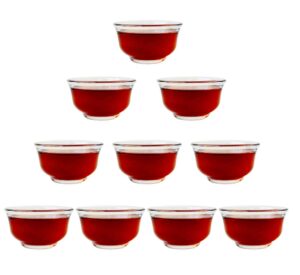 teacups 1.3oz/40ml clear borosilicate insulated glass traditional chinese kung fu tea cups for drinking tea, wine whisky liquor and spirits water,set of 10