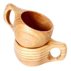 Bamber Wooden Coffee Cup Wood Novelty Mugs Reusable Decorative Teacup