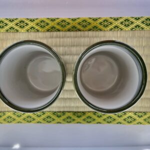 Mino Ware Japanese Traditional Yunomi Tea cups, 10.1 fl. oz, Set of 2 Authentic, Reed Motif Design Mashiko for Hot Green Tea, Matcha tea, Bancha from Japan