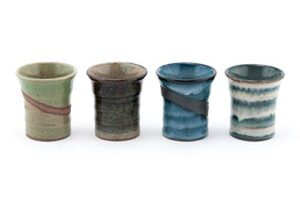 fuji merchandise japanese porcelain tea cups set of 4 traditional earthenware glazed decorative sushi teacups made in japan