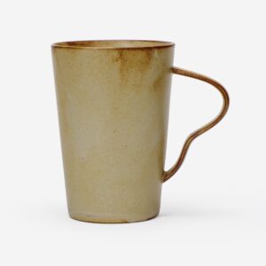 globe faith small chic pottery espresso coffee mug, rustic handmade clay tea cup for home and office with unique handle, dishwasher& microwave safe, matte earthy yellow 9oz