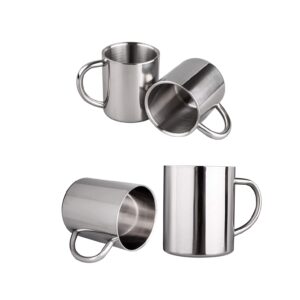 imeea 7.5oz/220ml camping mugs tea cups double walled stainless steel 13.5oz/400ml coffee mugs