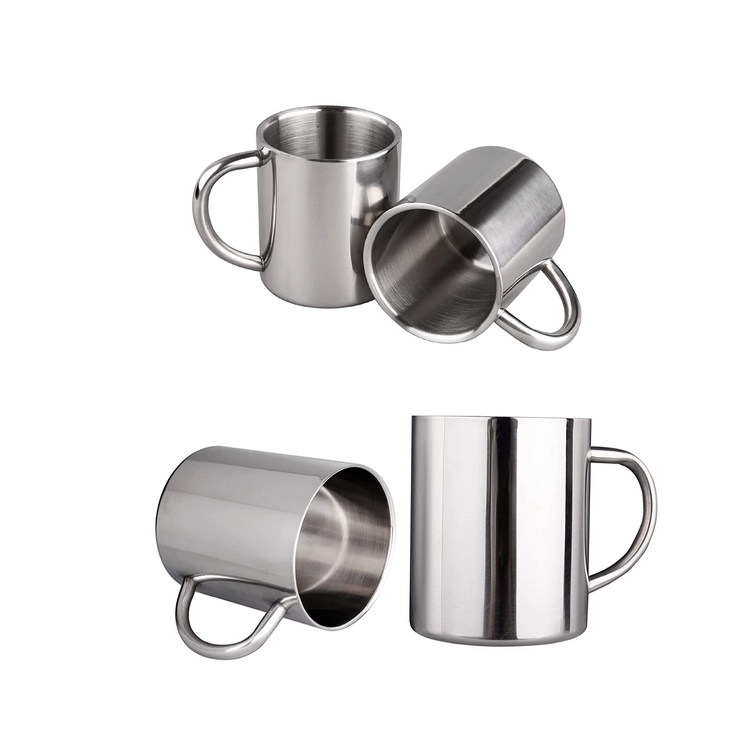 IMEEA 7.5oz/220ml Camping Mugs Tea Cups Double Walled Stainless Steel 13.5oz/400ml Coffee Mugs