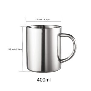 IMEEA 7.5oz/220ml Camping Mugs Tea Cups Double Walled Stainless Steel 13.5oz/400ml Coffee Mugs