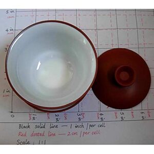 YXHUPOT Teacup Kungfu Zea bowl Zisha Red Clay black 4oz/130ml Cup Gaiwan Sancai Saucers (Red white)