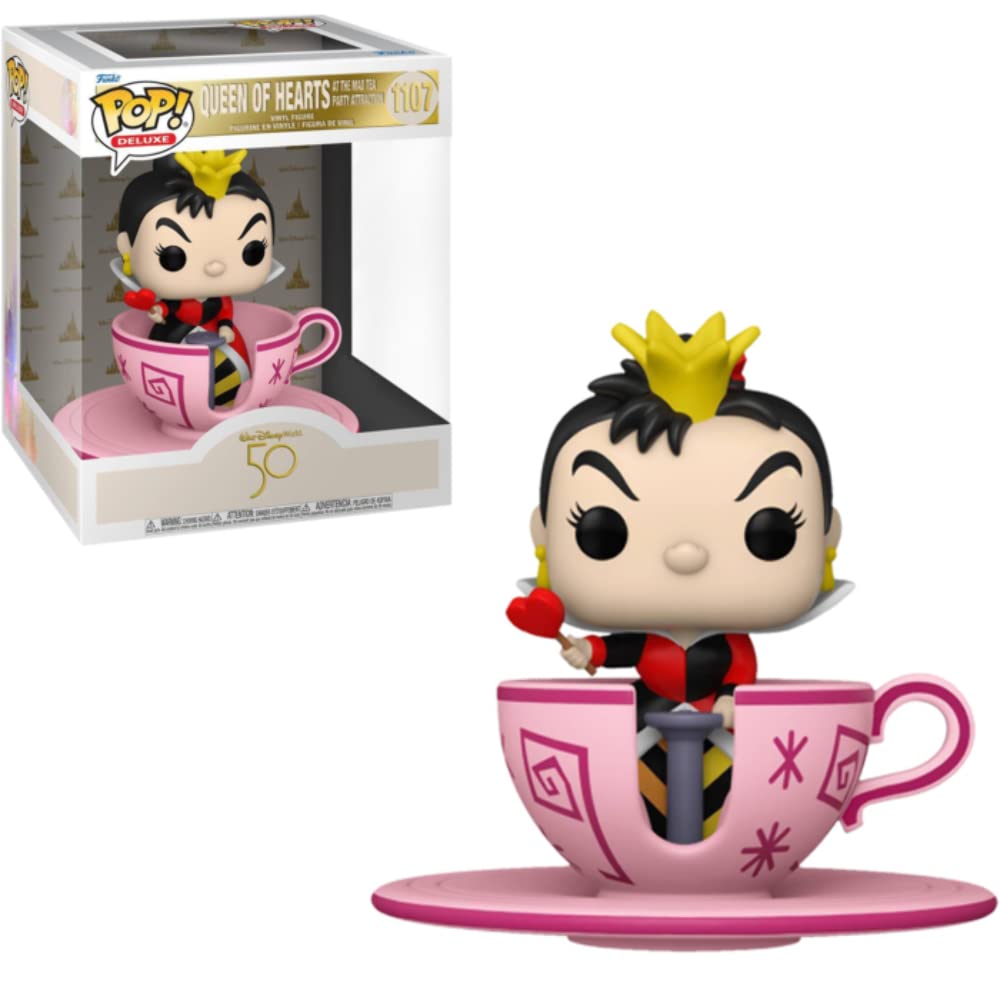 POP Walt Disney World: 50th Anniversary Queen of Hearts with Mad Tea Party Teacup Attraction Rides Vinyl