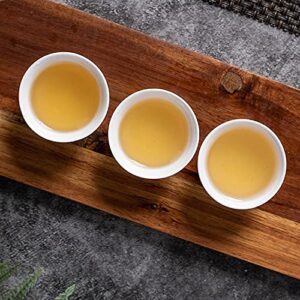 HonHeam Handmake Ceramic Mini Kungfu Tea Cups, Chinese Embossed Dragon Style White Porcelain Tiny Teacups,Tea Bowl Cup set of 6