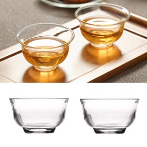 FRCOLOR 5pcs Glass Tea Cups, Kung Fu Tea Cup Set Mini Chinese Tea Cup Clear Tea Cup Set for Tea Shop Home