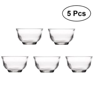 FRCOLOR 5pcs Glass Tea Cups, Kung Fu Tea Cup Set Mini Chinese Tea Cup Clear Tea Cup Set for Tea Shop Home