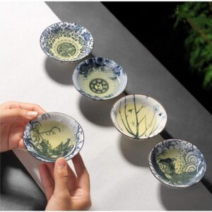 Kungfu Teacup,Chinese Long-Quan Celadon Teacup,Set of 6