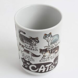 Mino ware Japanese Ceramics Sushi Yunomi Chawan Tea Cup Various Cats made in Japan (Japan Import) YAY050