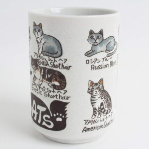 Mino ware Japanese Ceramics Sushi Yunomi Chawan Tea Cup Various Cats made in Japan (Japan Import) YAY050