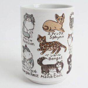 Mino ware Japanese Ceramics Sushi Yunomi Chawan Tea Cup Various Cats made in Japan (Japan Import) YAY050