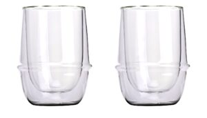 set of 2 double-walled kinto kronos 350 ml (11.83 fl. oz.) iced tea glasses - maintain temperature - prevent condensation