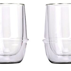 Set of 2 Double-Walled Kinto KRONOS 350 ml (11.83 fl. oz.) Iced Tea Glasses - Maintain Temperature - Prevent Condensation