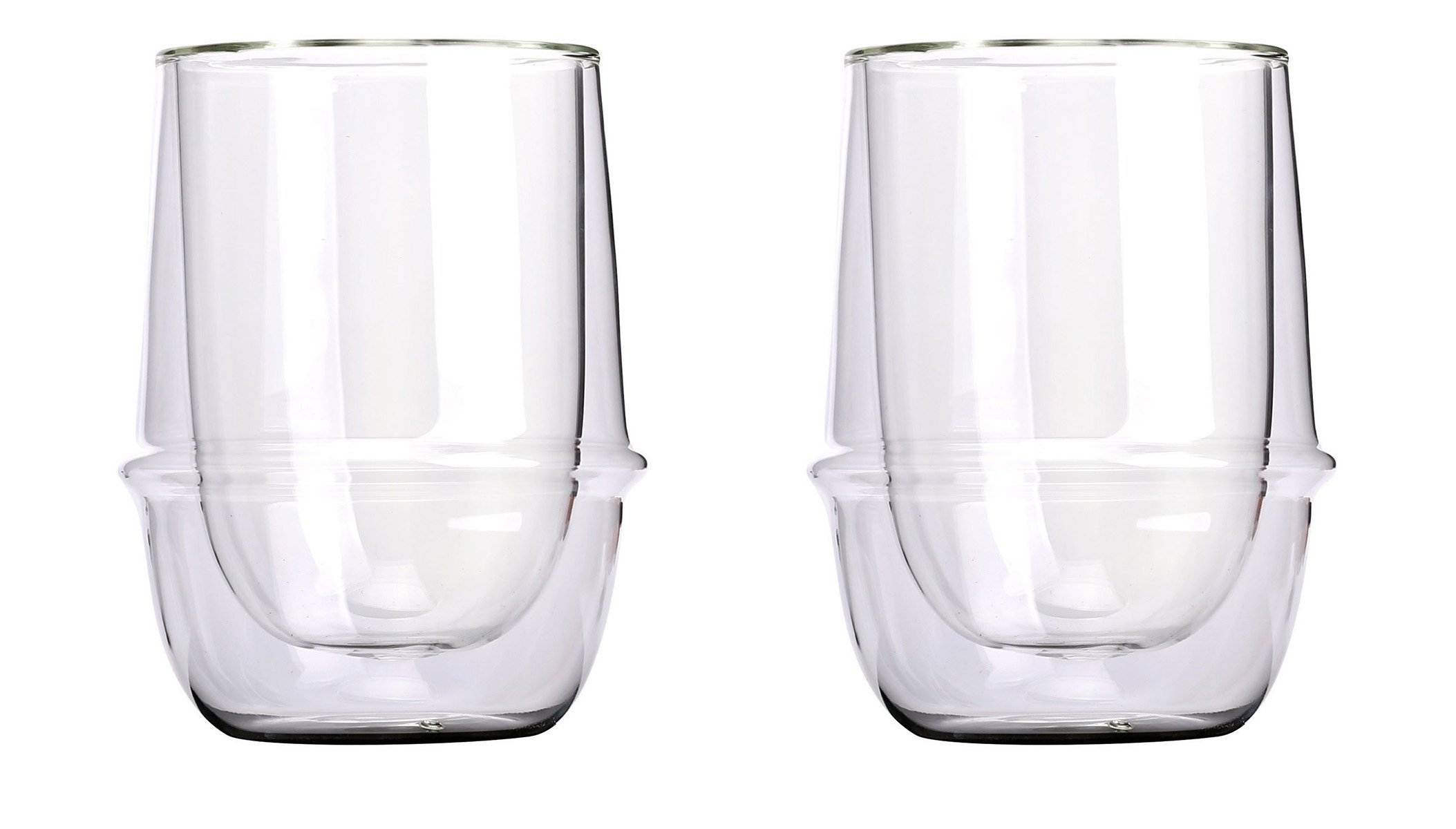 Set of 2 Double-Walled Kinto KRONOS 350 ml (11.83 fl. oz.) Iced Tea Glasses - Maintain Temperature - Prevent Condensation