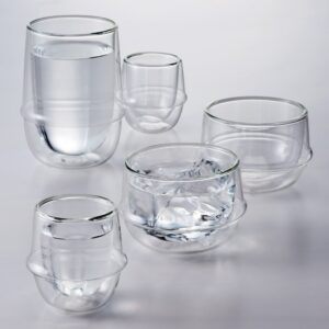 Set of 2 Double-Walled Kinto KRONOS 350 ml (11.83 fl. oz.) Iced Tea Glasses - Maintain Temperature - Prevent Condensation