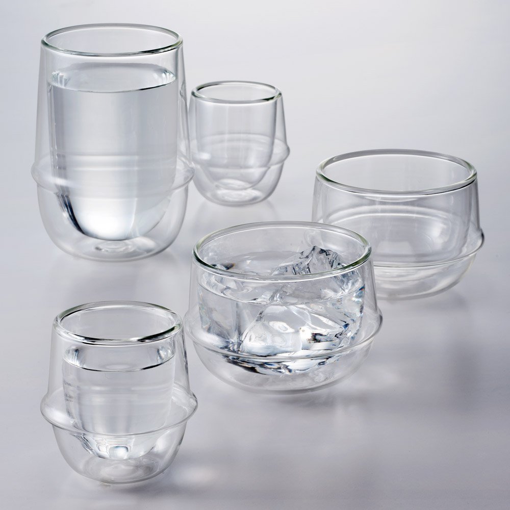 Set of 2 Double-Walled Kinto KRONOS 350 ml (11.83 fl. oz.) Iced Tea Glasses - Maintain Temperature - Prevent Condensation