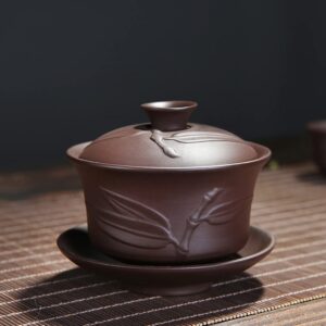 Woonsoon Yixing Chinese Zisha Gaiwan Handmade 170ml China Porcelain Gaiwan Kungfu Teacup Traditional Chinese Teaware Tea Set