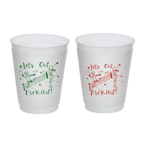 perfect stix 16oz pickleball frosted cups green/red print-10ct