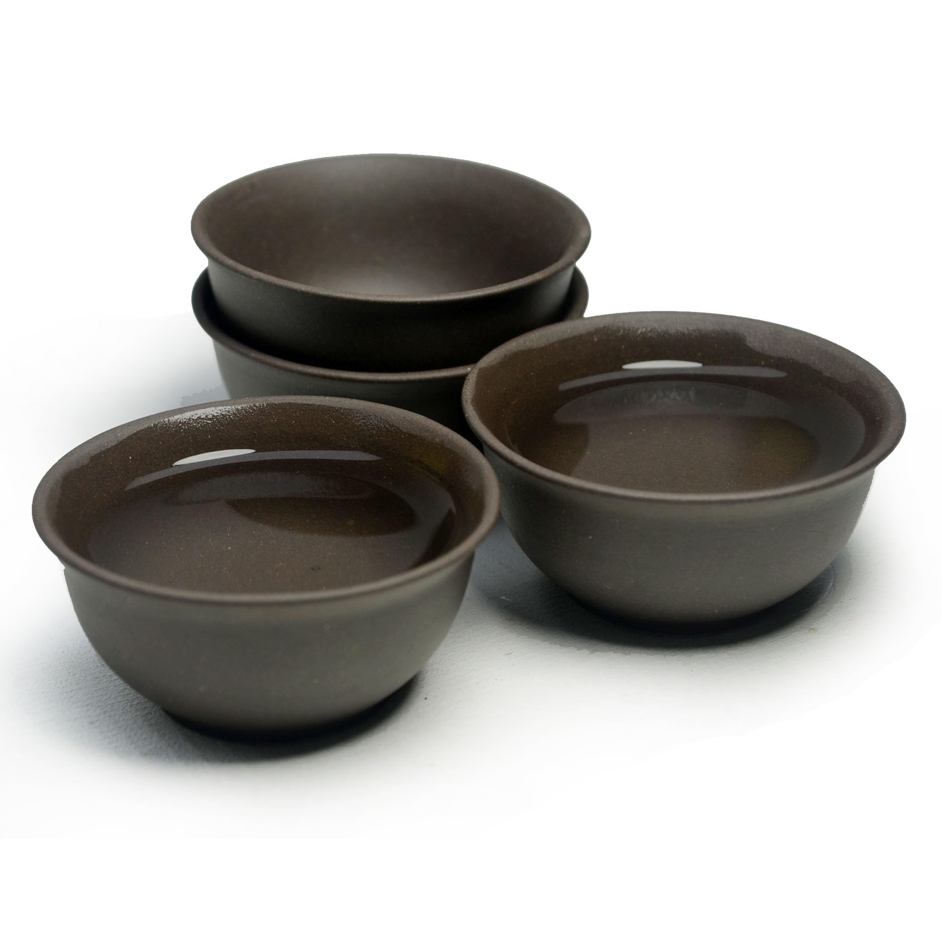 YXHUPOT Teacup 4pcs Chinese Clay Genuine Black Heijingang Gongfu Tea Cups Little Mini (black)