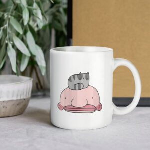 Cute Blobfish and Cat Mugs Ceramic Tea Cup Print Coffee Mug Drinking Cups with Handles