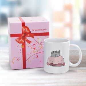 Cute Blobfish and Cat Mugs Ceramic Tea Cup Print Coffee Mug Drinking Cups with Handles