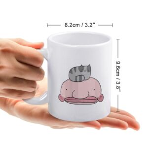 Cute Blobfish and Cat Mugs Ceramic Tea Cup Print Coffee Mug Drinking Cups with Handles